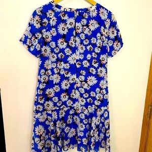NWOT Daisy Floral Short Sleeve Drop Waist Dress